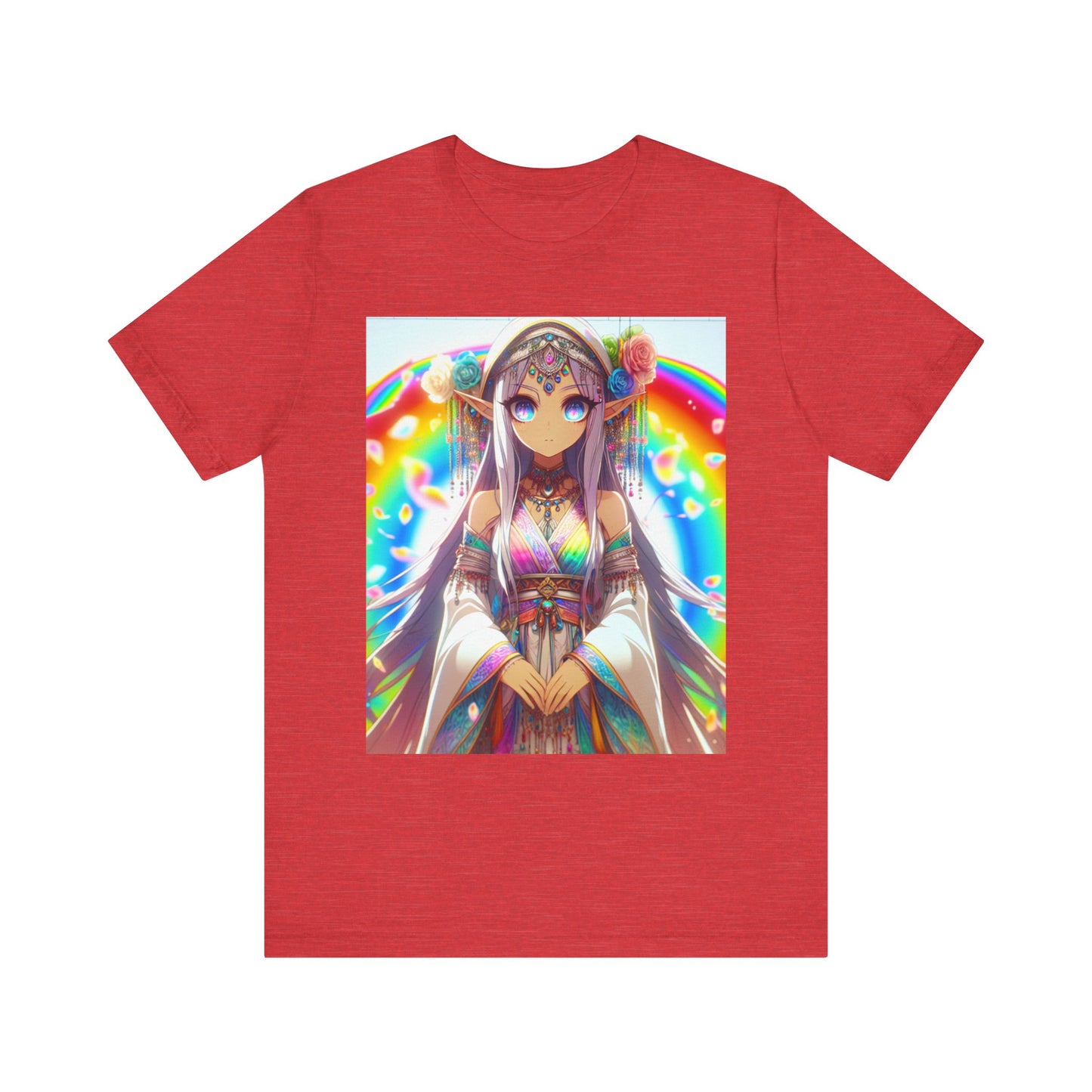 Bohemian Rainbow Tee, Unisex Short Sleeve T-Shirt, Festival Apparel, Anime Lover Gift, Summer Vibes, Colorful Graphic Tee