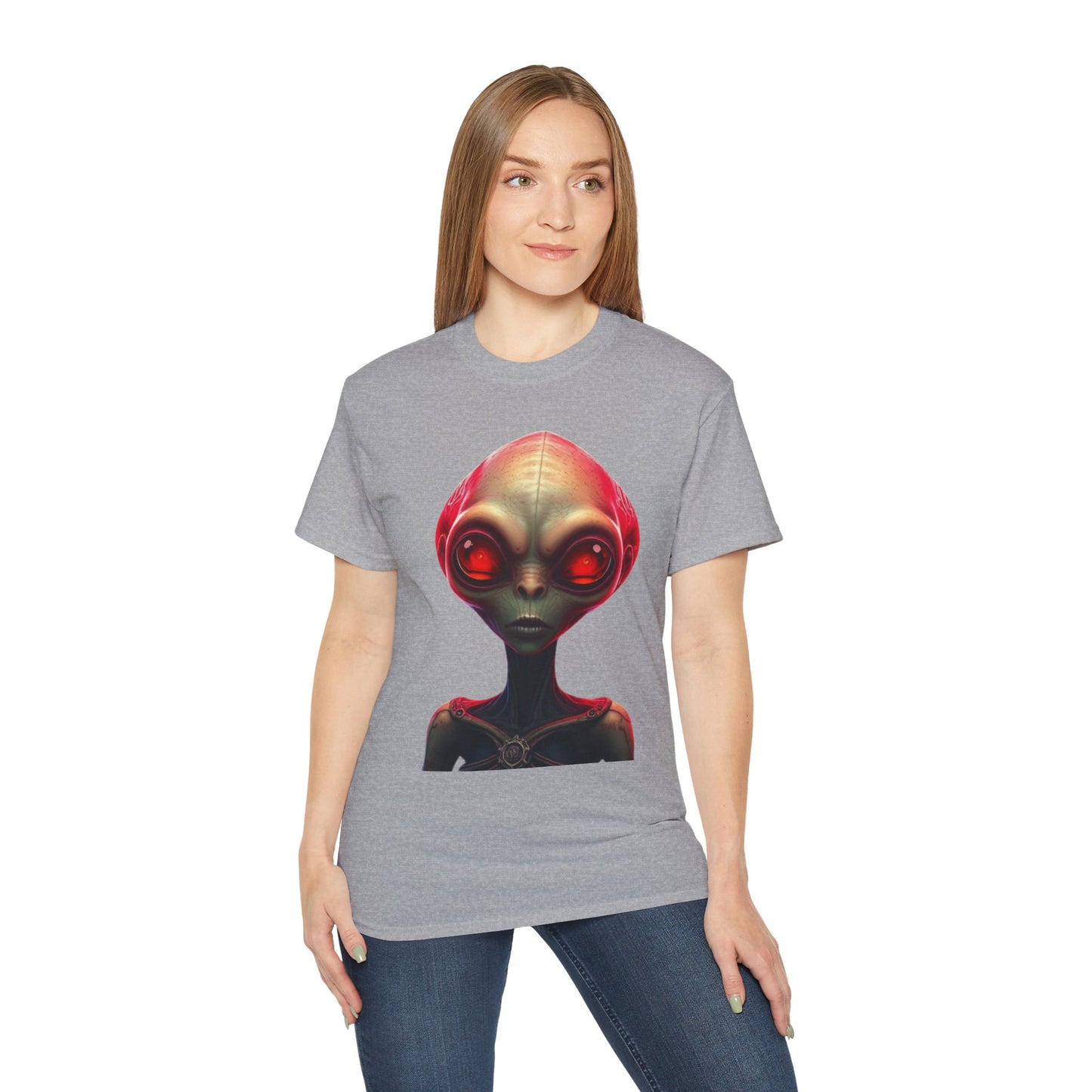 Alien Head Graphic Tee — Retro Red-Eye Extraterrestrial T-Shirt