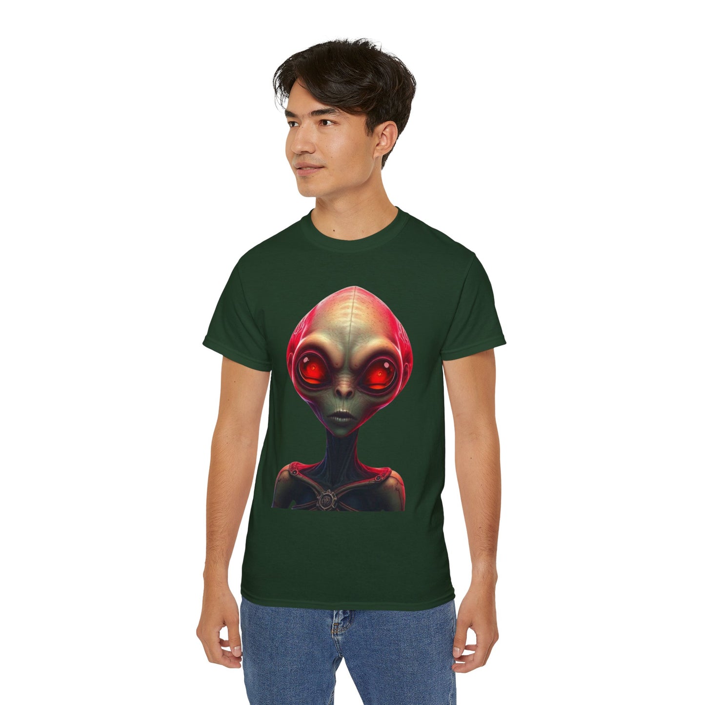 Alien Head Graphic Tee — Retro Red-Eye Extraterrestrial T-Shirt