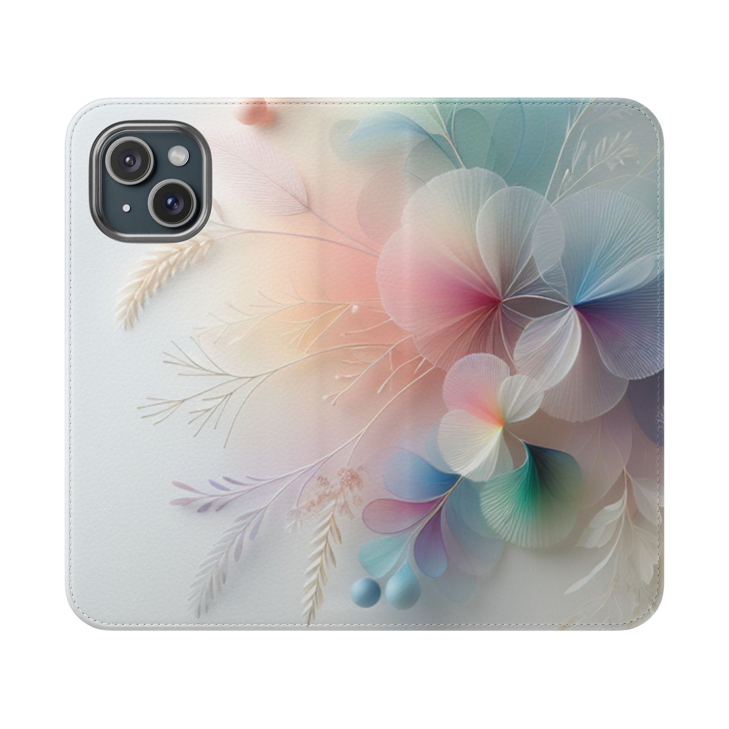 Floral Dream Flip Phone Case - Pastel Watercolor Wallet Cover