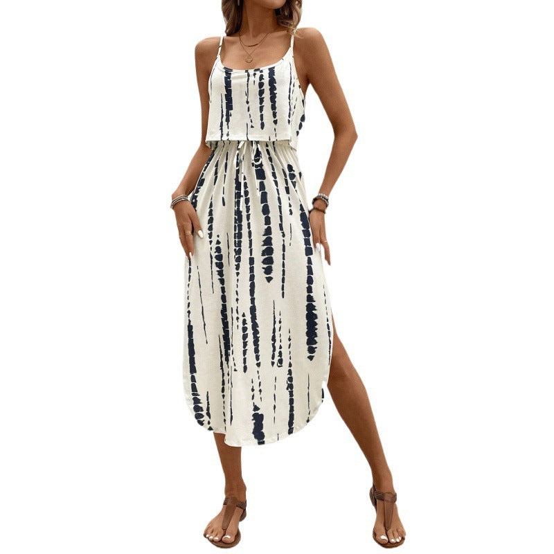 Damen Trägerkleid mit Print – Midi-Kleid in vielen Farben & Mustern