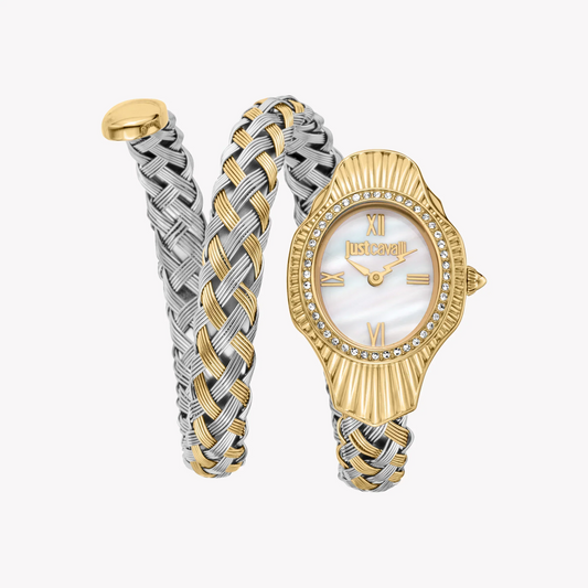Just Cavalli Women's Gold Stainless Steel Watch, White Dial | Jc1l305m0055