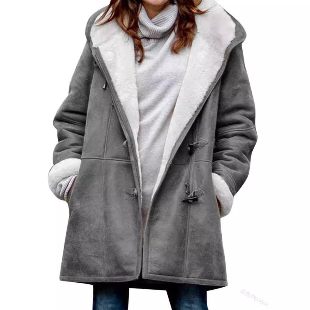 Women's Plush Collar Suede Jacket