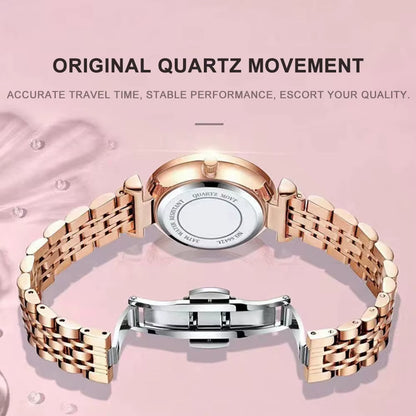 Luxury Watches for Ladies Top Brand Stainless Steel Waterproof Quartz Female Wrist Watch Relogio Feminino Girl Gift+Box