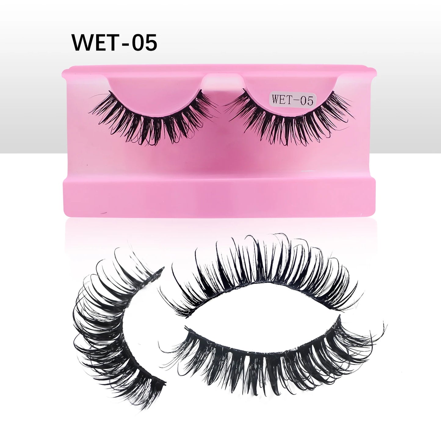 Wet Lash Spikes New Volume Fluffy Full Strip Lashes Makeup Accessories Faux Mink Eye Lashes Vendor C/D Curl False Eyelashes