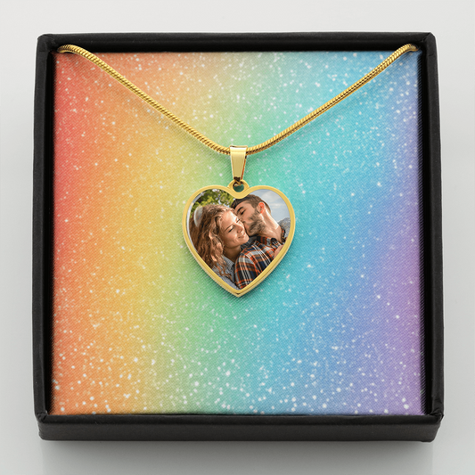 Herzkette mit Foto und Gravur