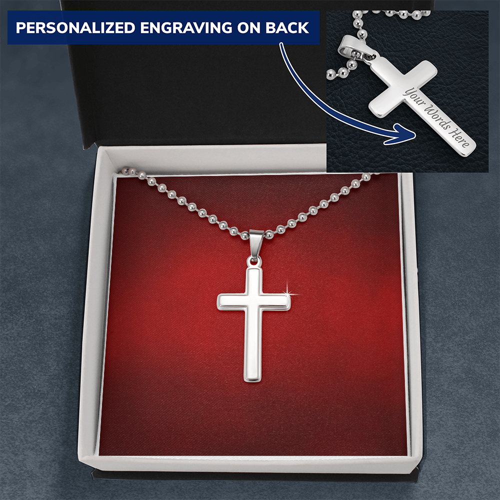 Personalisierte Kreuzkette mit Kugelkette