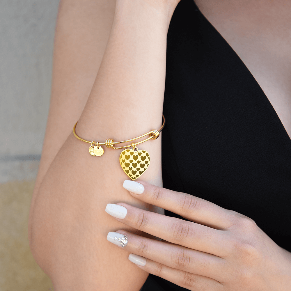 Luxus-Herzarmreif mit Gravur