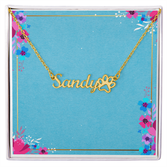 Pfotendruck Name Halskette