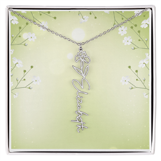 Halskette mit Blumennamen