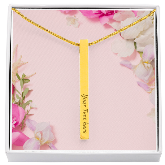 Gravierte 4-seitige Stick-Halskette