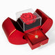 Liebesknoten-Halskette mit roter Herz-Rosen-Box