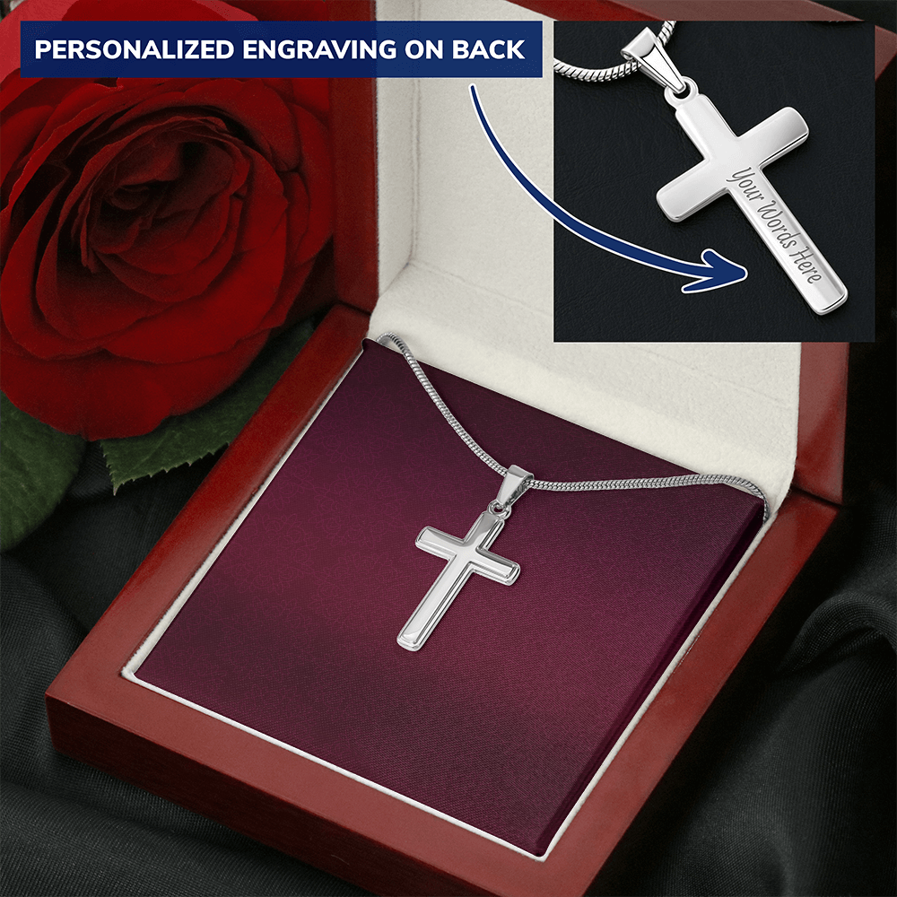 Personalisierte Kreuzkette mit Schlangenkette