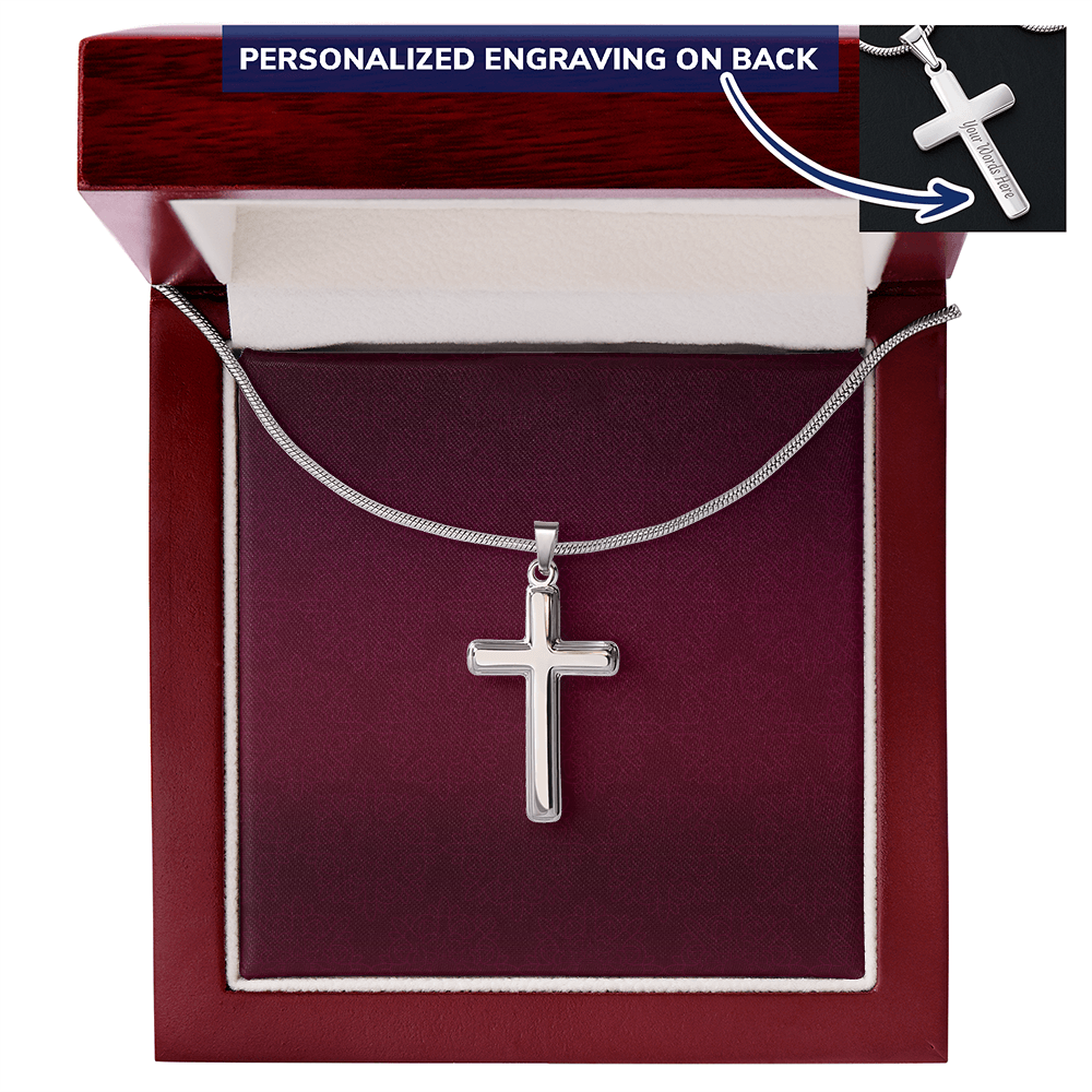 Personalisierte Kreuzkette mit Schlangenkette