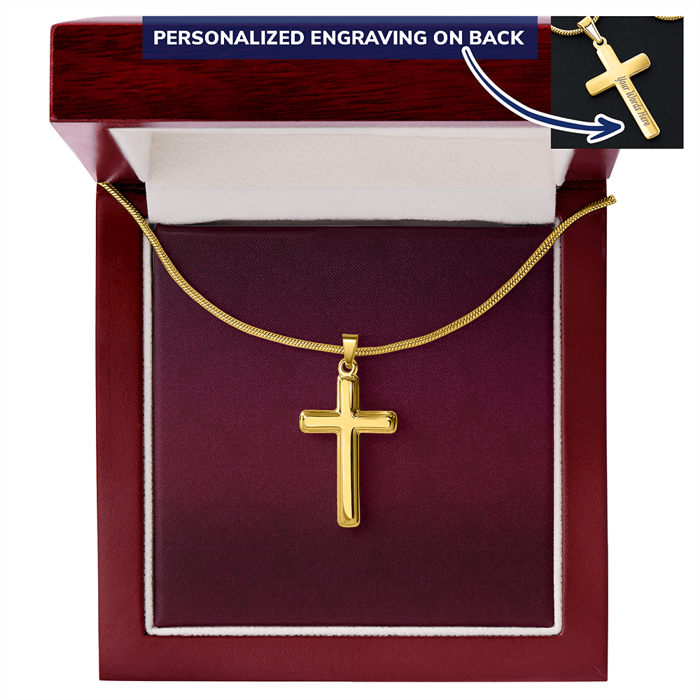 Personalisierte Kreuzkette mit Schlangenkette
