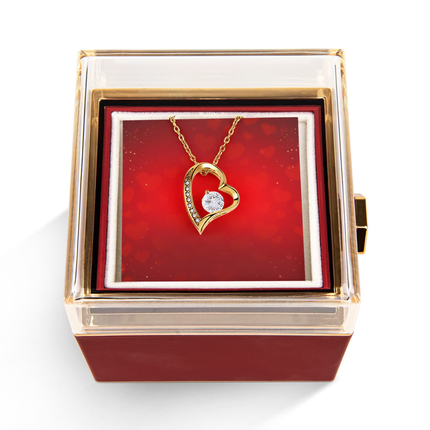 Ewige Liebe mit rotierender Rosen-Geschenkbox