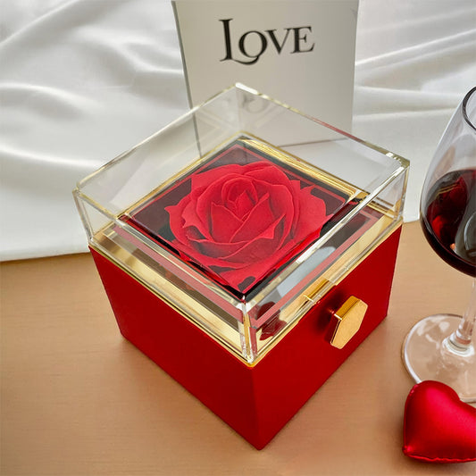 Liebesknoten mit rotierender Rosen-Geschenkbox