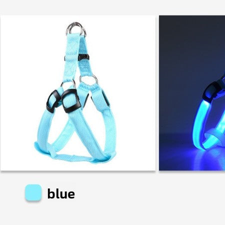LED Light Up Dog Harness Fiber Optic for Small Medium Large Dogs