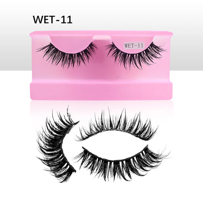 Wet Lash Spikes New Volume Fluffy Full Strip Lashes Makeup Accessories Faux Mink Eye Lashes Vendor C/D Curl False Eyelashes
