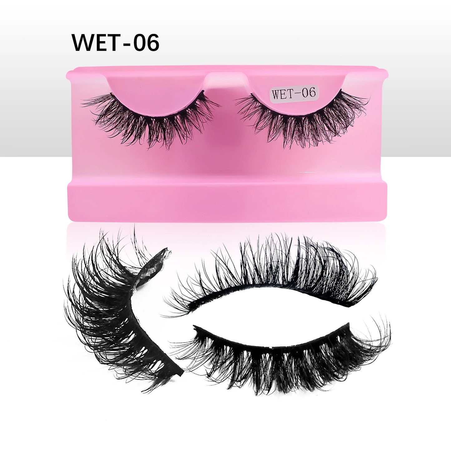 Wet Lash Spikes New Volume Fluffy Full Strip Lashes Makeup Accessories Faux Mink Eye Lashes Vendor C/D Curl False Eyelashes
