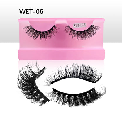 Wet Lash Spikes New Volume Fluffy Full Strip Lashes Makeup Accessories Faux Mink Eye Lashes Vendor C/D Curl False Eyelashes