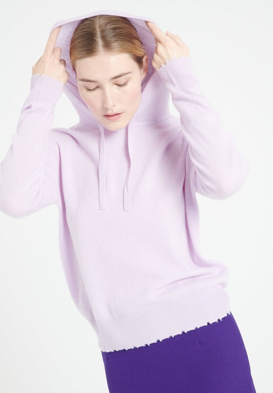 Kaschmir Kapuzenpullover Damen Lila - MIA 16
