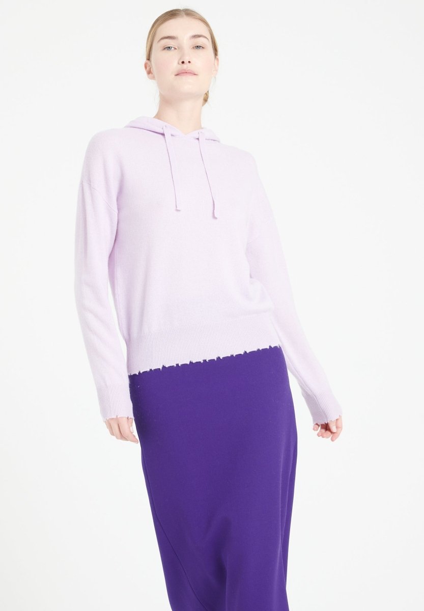 Kaschmir Kapuzenpullover Damen Lila - MIA 16