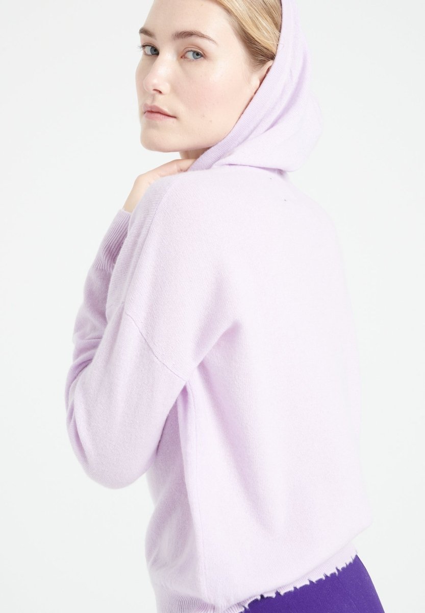 Kaschmir Kapuzenpullover Damen Lila - MIA 16