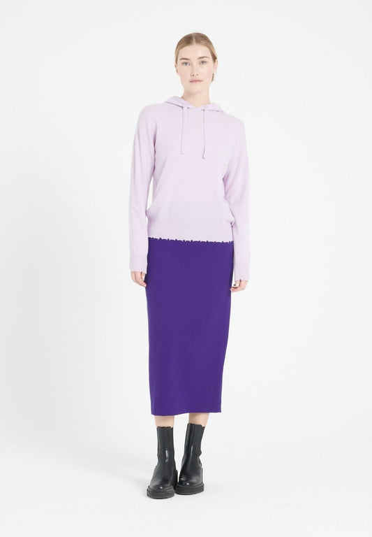 Kaschmir Kapuzenpullover Damen Lila - MIA 16