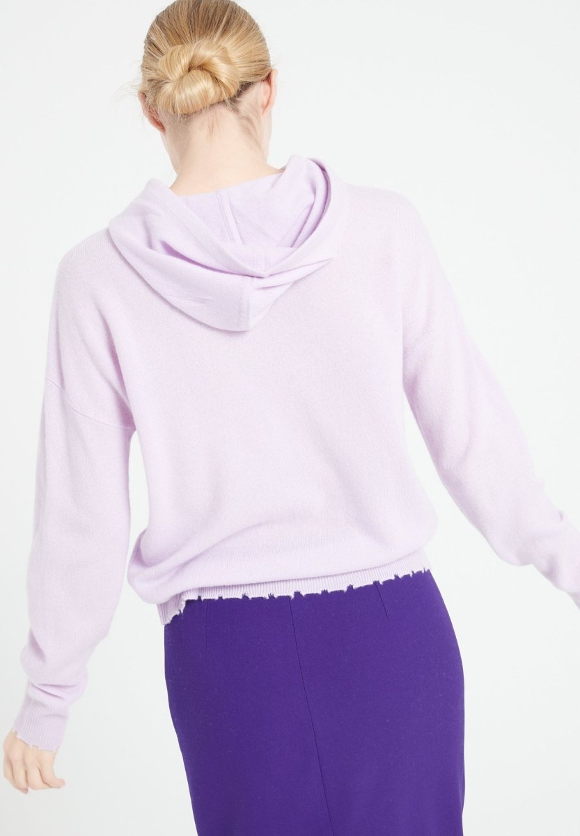 Kaschmir Kapuzenpullover Damen Lila - MIA 16